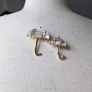 Vintage Gold Abalone Shell Umbrella Brooch Pins